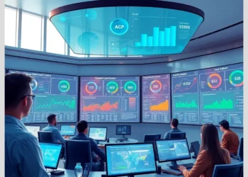 Analysts in a control room reviewing multiple dashboards showing charts, maps and metrics during a cloud infrastructure audit aws azure gcp compared.