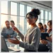 A professional woman presenting interactive data in a conference room about free audit resources training platforms.