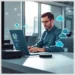 A person working on a laptop with WordPress and cloud icons illustrating how audit secure wordpress backup storage locations.