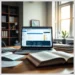 Laptop displaying a WordPress security dashboard with padlock icons and open books illustrating how audit secure wordpress http security headers