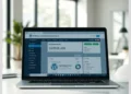 Laptop screen showing WordPress dashboard