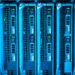 Close-up of blue-lit server drive bays and status LEDs illustrating backup infrastructure ModularDS vs Jetpack Backup: Which One Will Save Your Site?