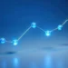 A stylized blue line graph of glowing connected spheres on a reflective surface representing performance metrics, ModularDS vs Pingdom: Discover the Ultimate Performance Showdown!